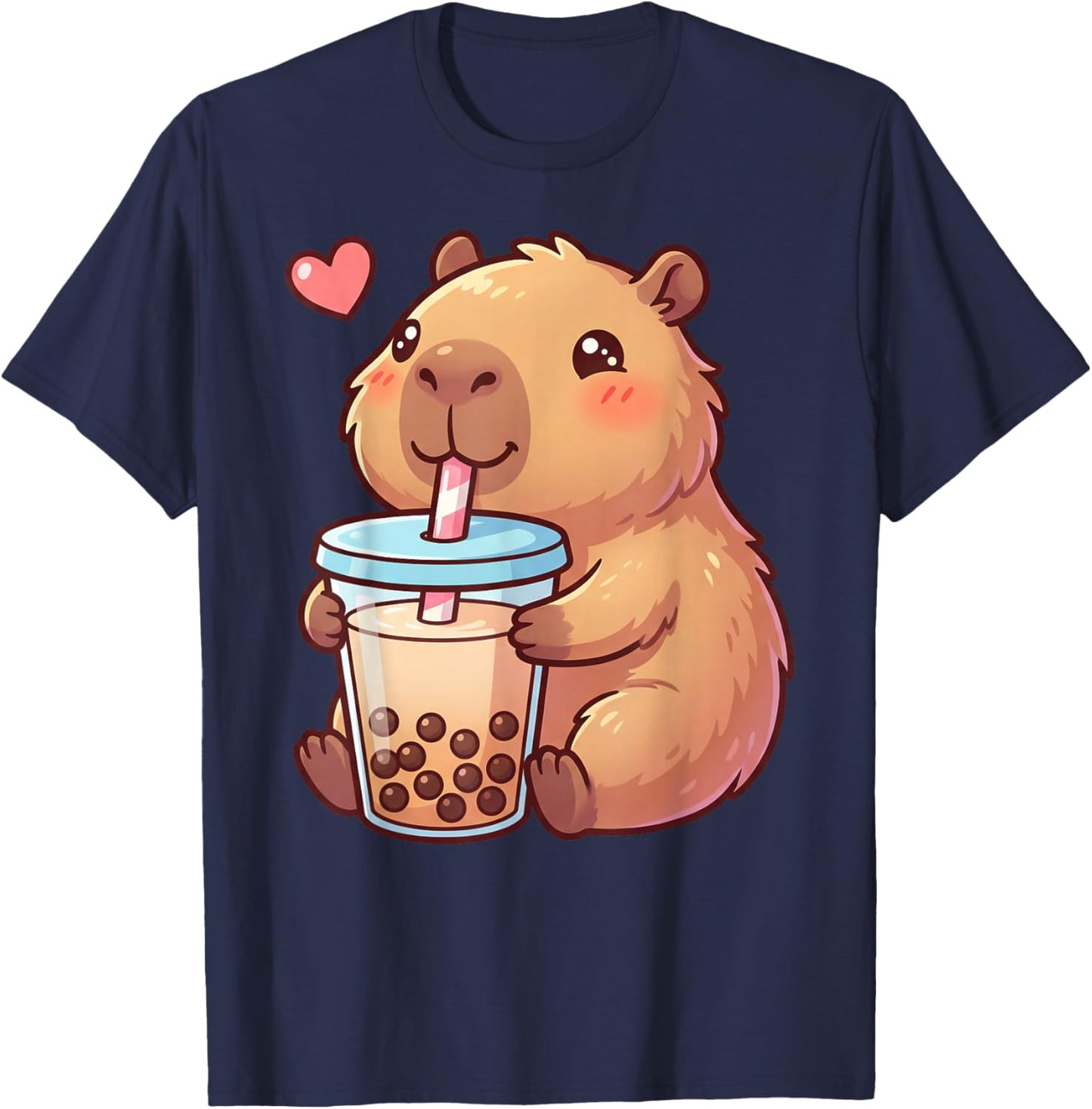 Cute Girls Capybara Pajamas Pjs Niña Kids Teens Kawaii Anime T-Shirt - T-Shirt | Navy
