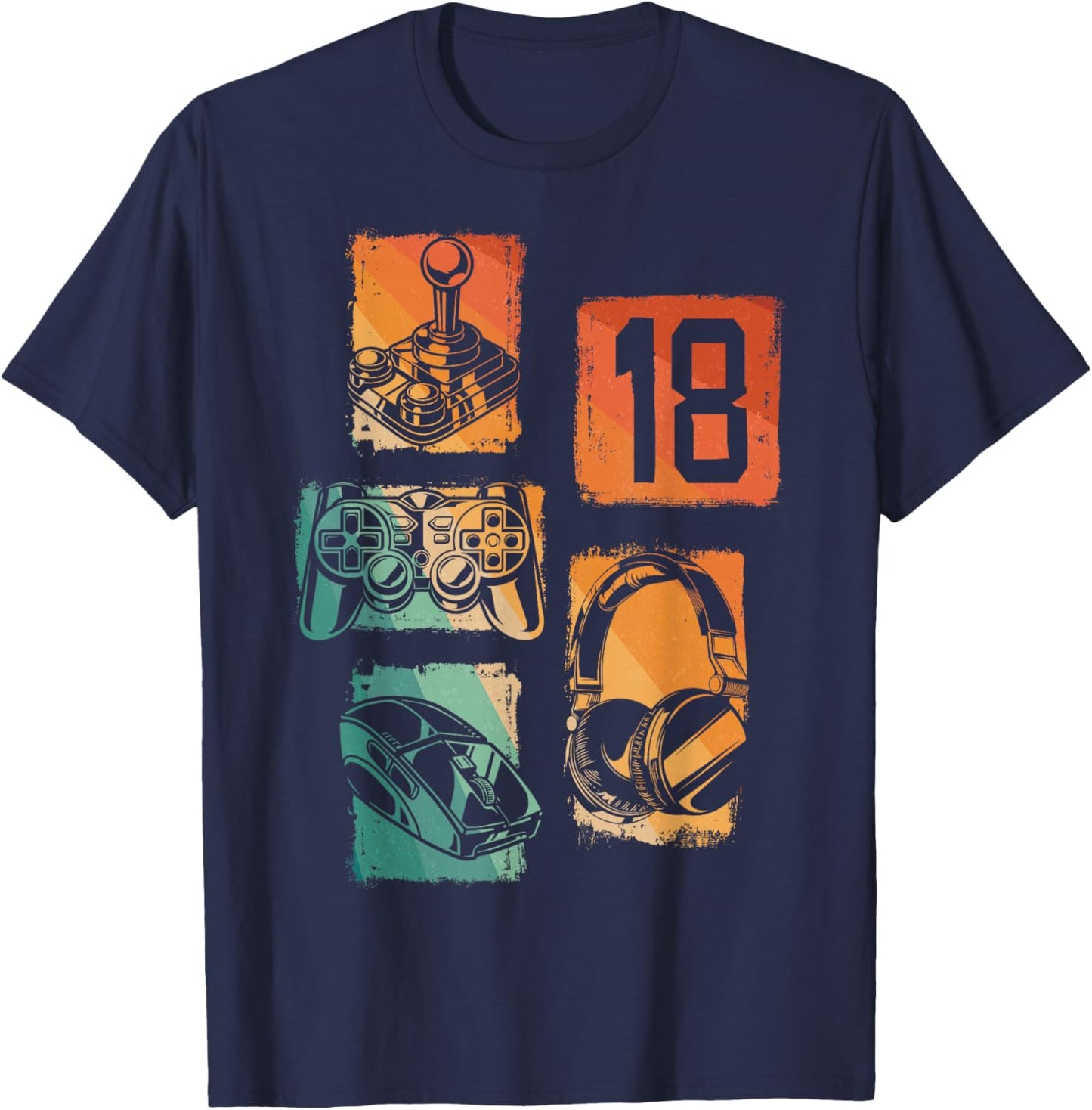 Level 18 Unlocked Gamer 18th Birthday Gaming Boys Girls T-Shirt - T-Shirt | Navy