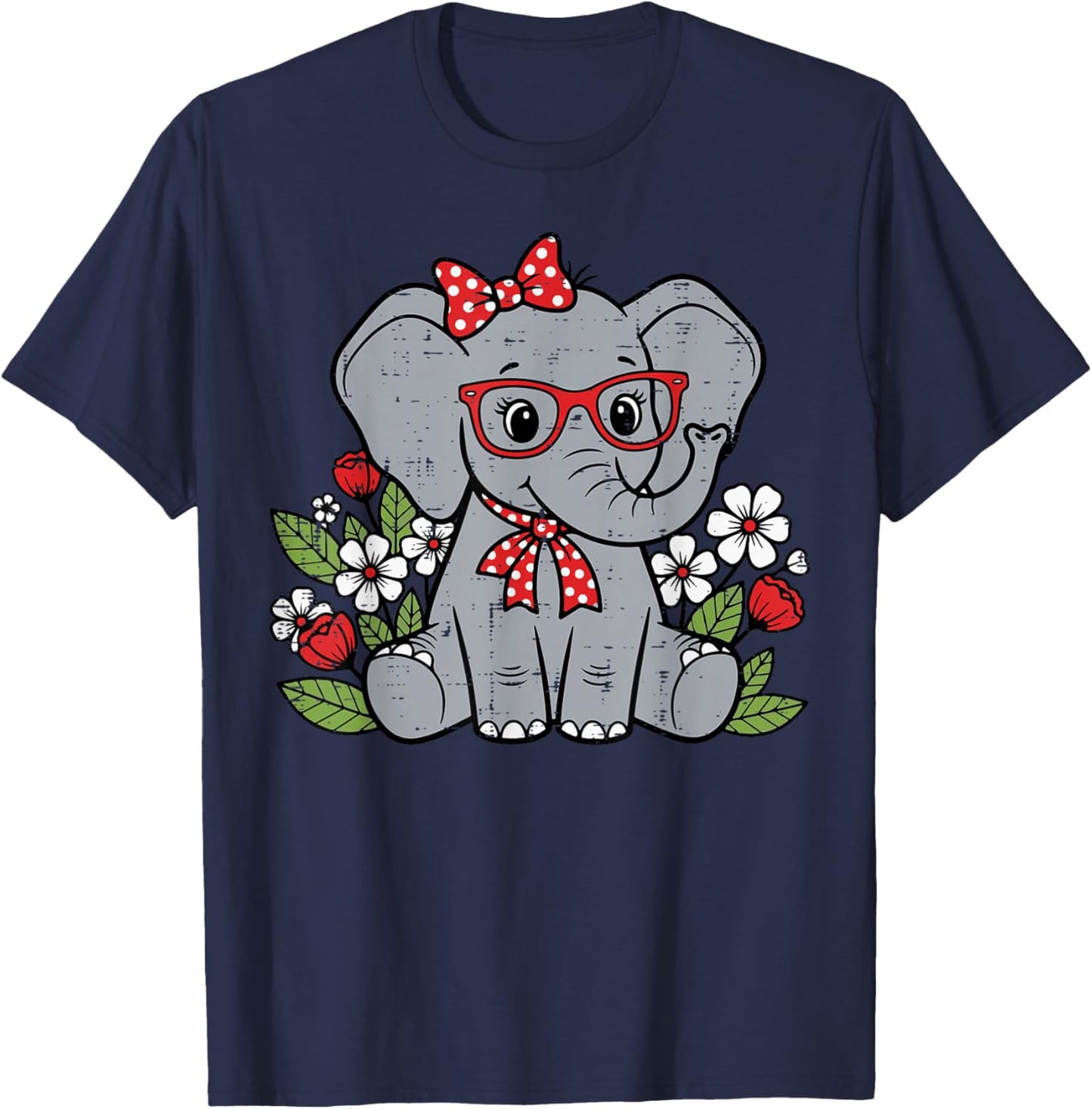 Elephant Women Kids Boys Girls Men Youth Teen T-Shirt - T-Shirt | Navy