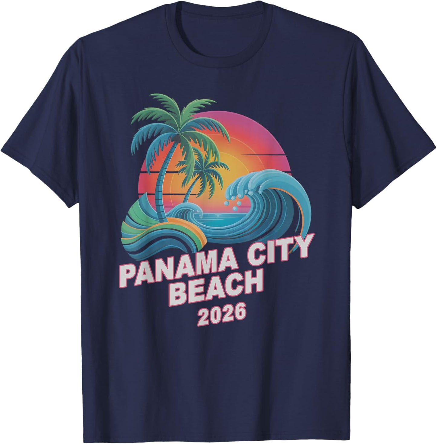 Vintage Panama City Beach 2026 Vacay Travel Vacation All T-Shirt - T-Shirt | Navy