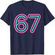 67 Pink and Blue Retro Glow T-Shirt - T-Shirt | Navy