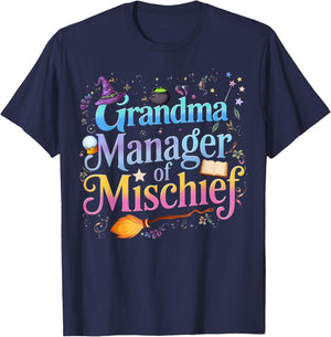 Magical Grandma Manager of Mischief Mother's Day Halloween T-Shirt - T-Shirt | Navy