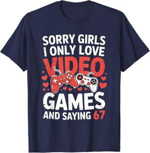 67 Six Seven Video Games Valentine's Day 6 7 Meme Boys Gamer T-Shirt - T-Shirt | Navy