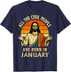 Vintage Cool People are Born in January Christian Birthday T-Shirt - T-Shirt | Navy