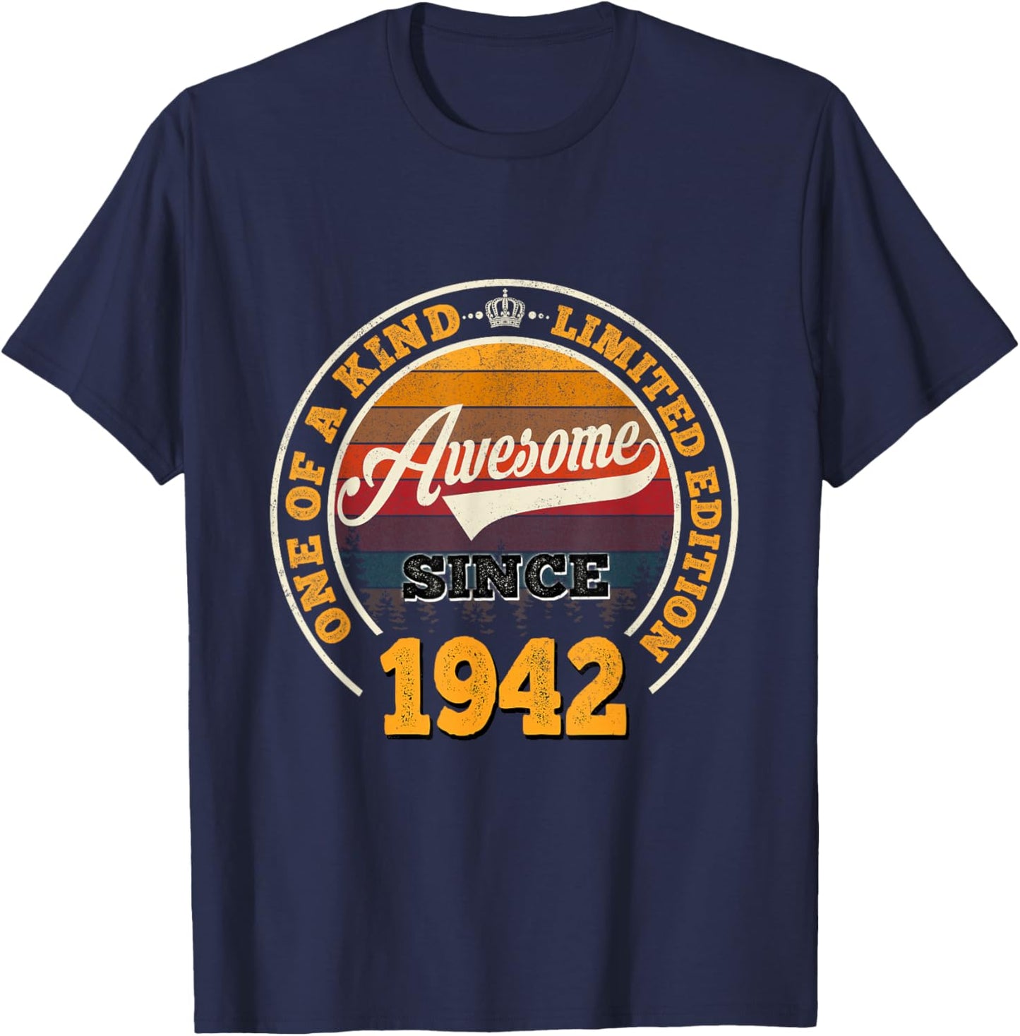 84th Birthday Gift Awesome Since 1942 84 Years Old T-Shirt - T-Shirt | Navy