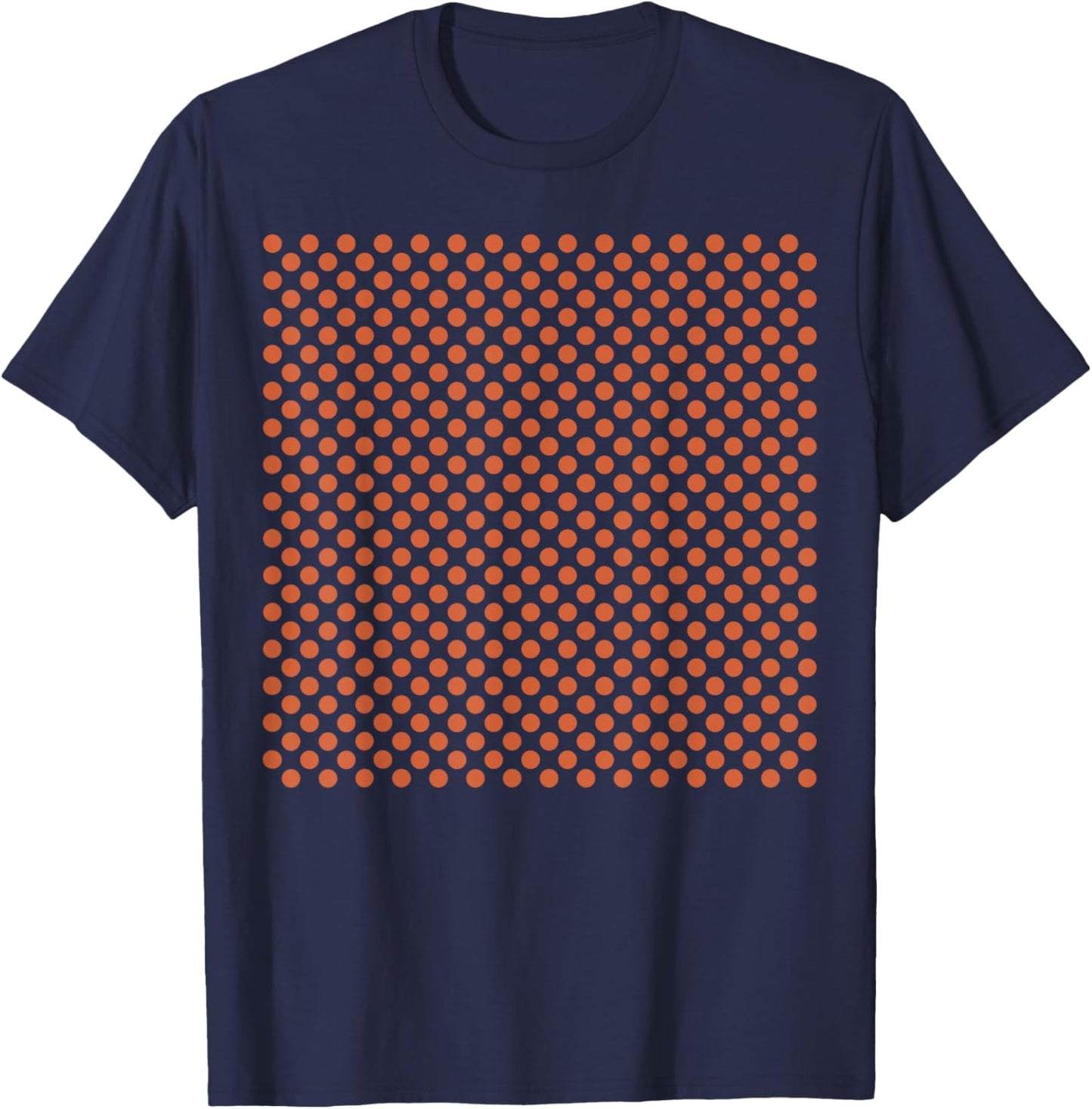 Polka Dots, Black Orange, Polka-Dot T-Shirt - T-Shirt | Navy