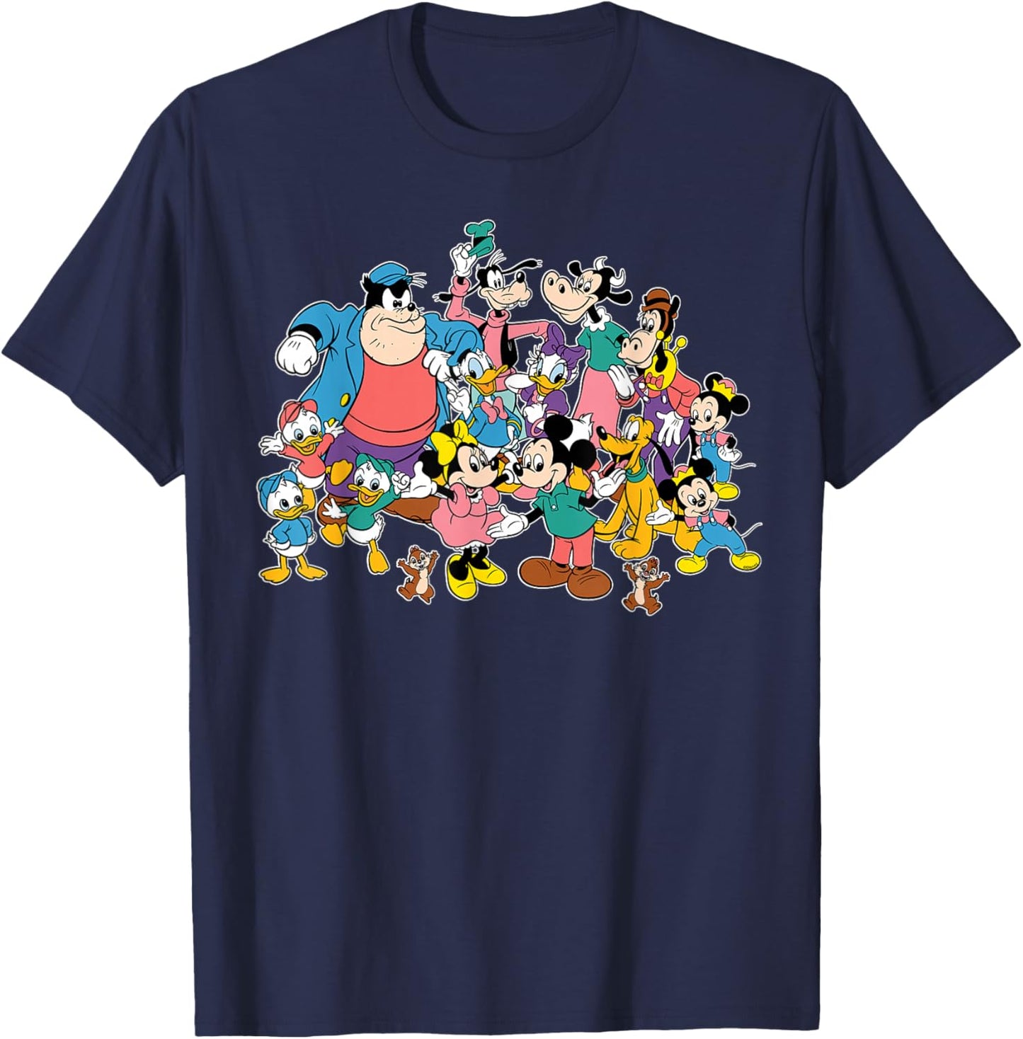 Disney Mickey Mouse & Friends Retro Matching Group Pose T-Shirt - T-Shirt | Navy