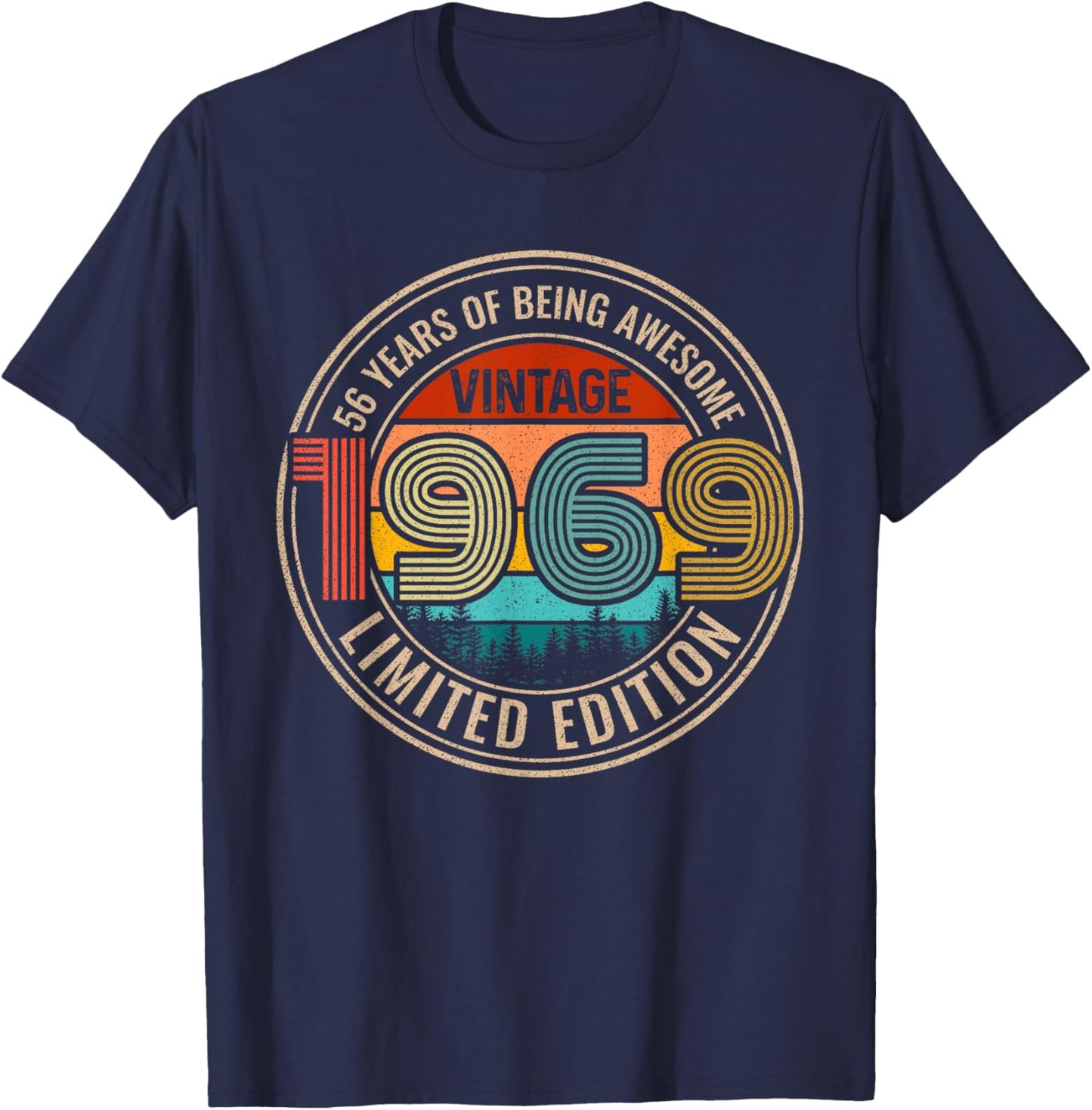56 Years of Being Awesome 1969 Original Parts 56th Gifts T-Shirt - T-Shirt | Navy