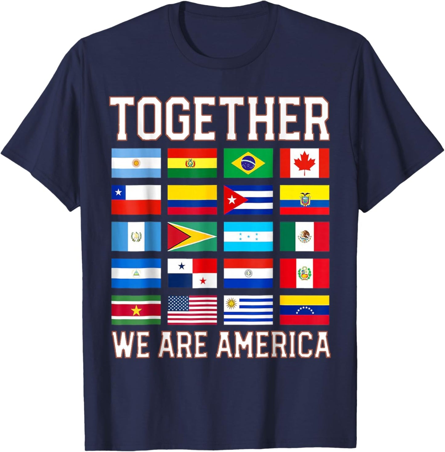 Together We are America Flags T-Shirt - T-Shirt | Navy