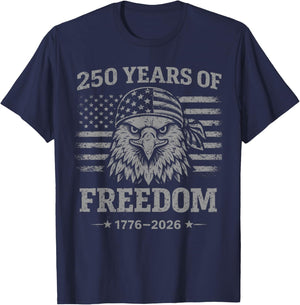 Flag Vintage 250 Years American 1776 2026 250th USA Birthday T-Shirt - T-Shirt | Navy