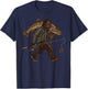 Bigfoot Carrying Flathead Catfish Trophy Fish Funny Fishing T-Shirt - T-Shirt | Navy