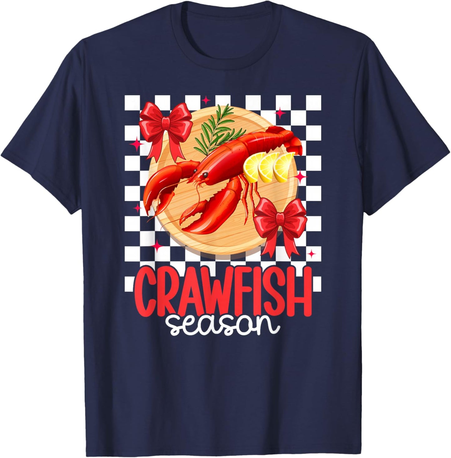 Crawfish Season Coquette Crawfish Boil Crawfish Lover T-Shirt - T-Shirt | Navy