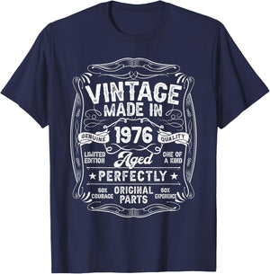 Vintage 1976 50yr 50th Birthday Gifts 50 Years Old T-Shirt - T-Shirt | Navy