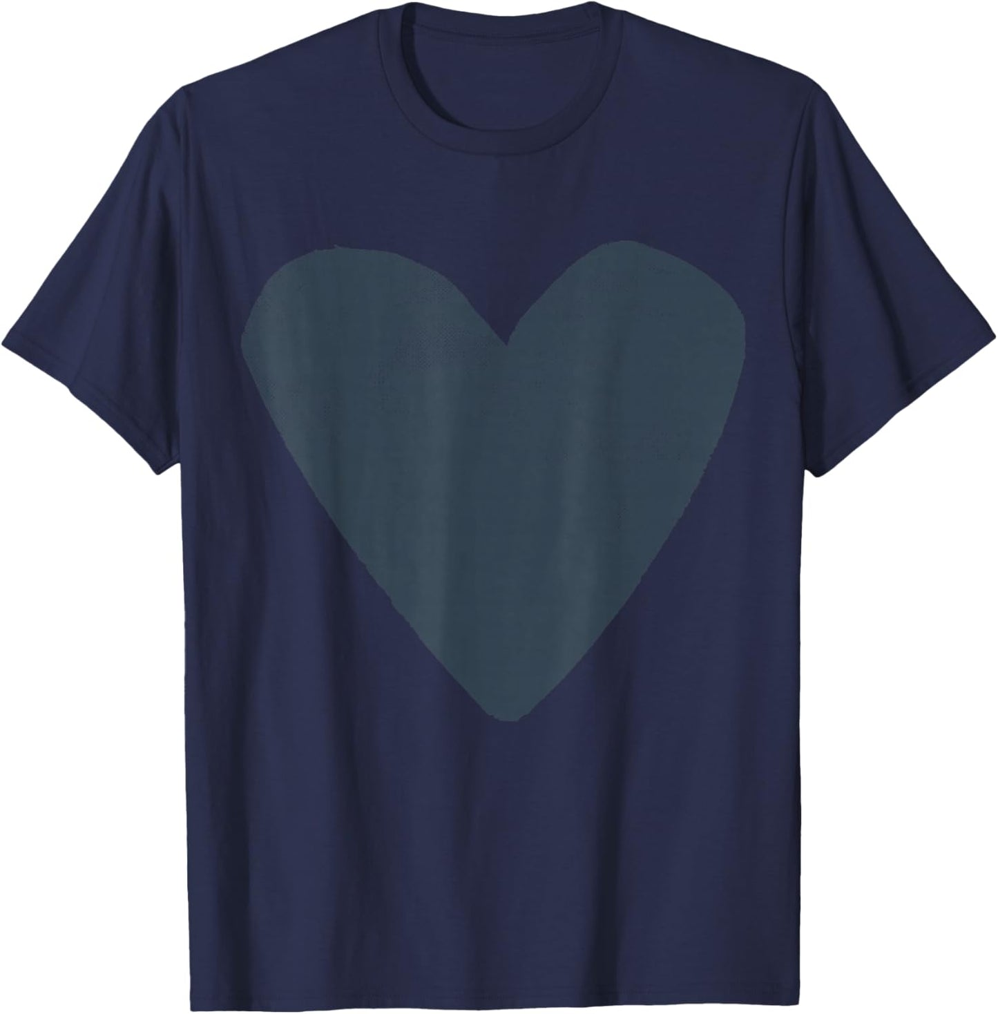 Cute Valentines Day Designer Heart Charcoal Grey Valentine T-Shirt - T-Shirt | Navy