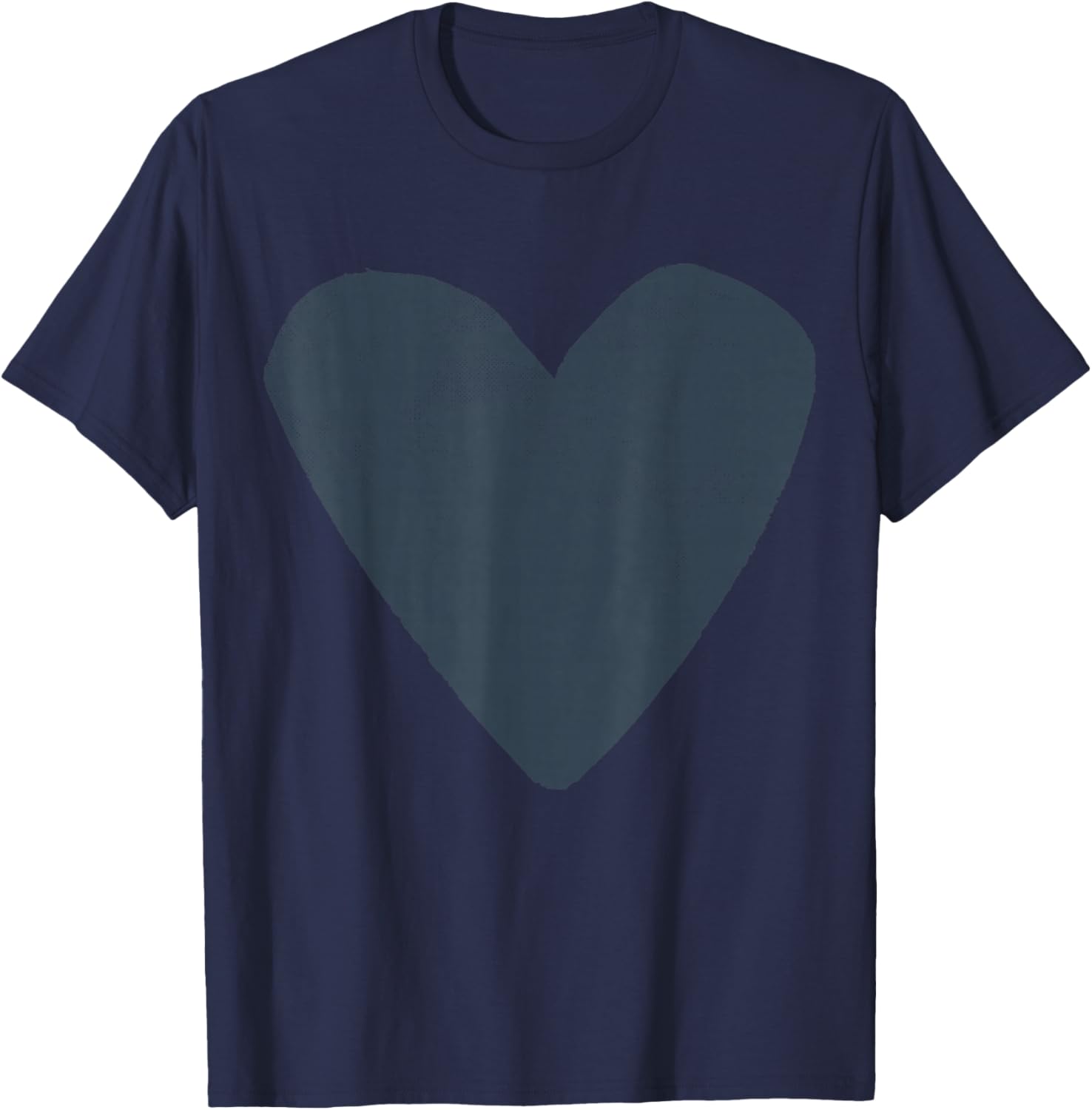 Cute Valentines Day Designer Heart Charcoal Grey Valentine T-Shirt - T-Shirt | Navy