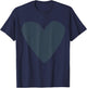Cute Valentines Day Designer Heart Charcoal Grey Valentine T-Shirt - T-Shirt | Navy
