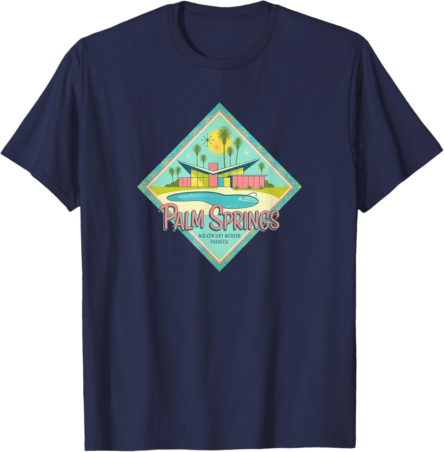 Palm Springs, California, Retro T-Shirt - T-Shirt | Navy