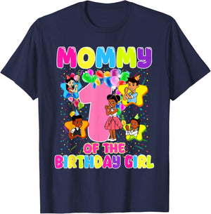 Mommy of Birthday Girl Gracie Birthday Dolls Girl Party T-Shirt - T-Shirt | Navy