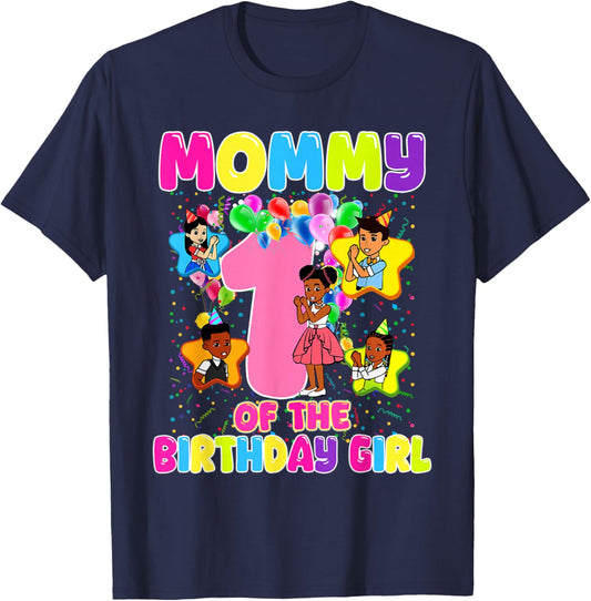 Mommy of Birthday Girl Gracie Birthday Dolls Girl Party T-Shirt - T-Shirt | Navy