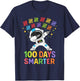 100 Days Smarter Astronaut Space 100th Day of School Boy Kid T-Shirt - T-Shirt | Navy