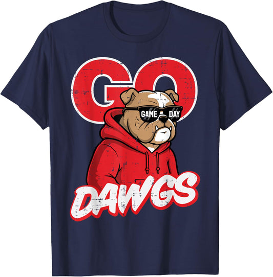Bulldog Sunglasses Men Women Kids Boys Girls Youth Teen T-Shirt - T-Shirt | Navy