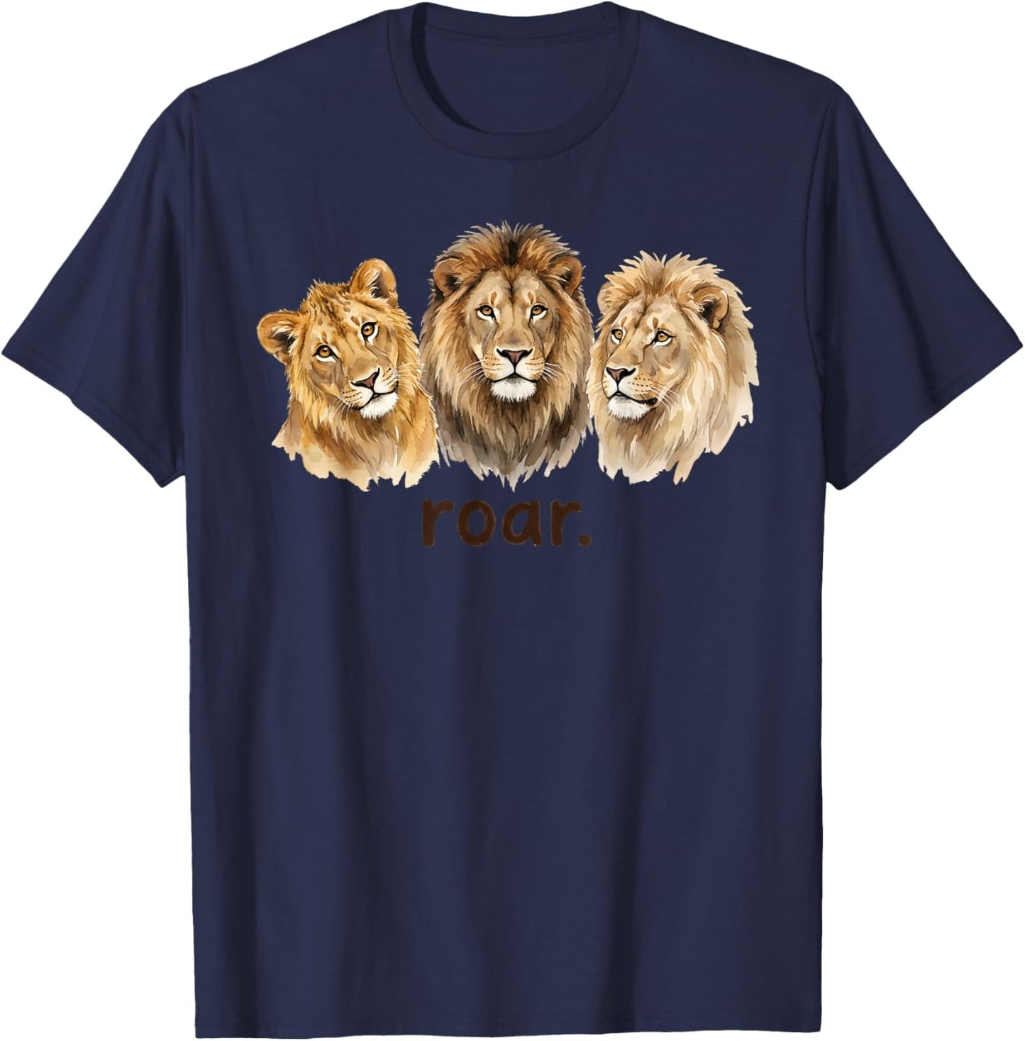 Lions Roar Funny Lion Lover Funny Roar T-Shirt - T-Shirt | Navy