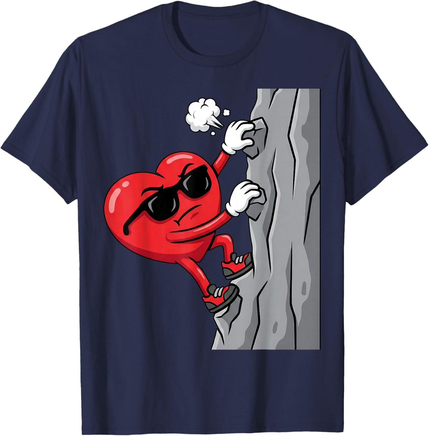 Love Rock Climbing Cute Valentines Day T-Shirt - T-Shirt | Navy