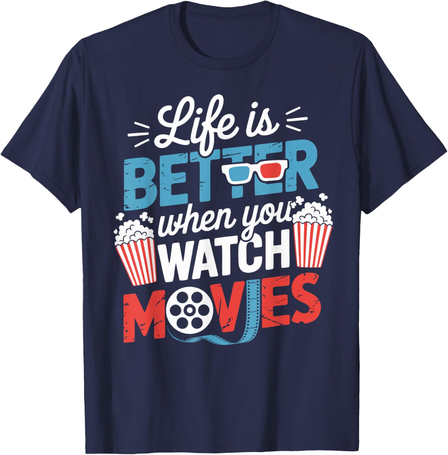 Movie Lover Film Theater Cinema T-Shirt - T-Shirt | Navy