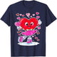 ice Skating Equipment Player Valentine Heart Costume dripped T-Shirt - T-Shirt | Navy