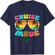 Colorful Pineapple Cruise Mode Retro Vacation Design T-Shirt - T-Shirt | Navy