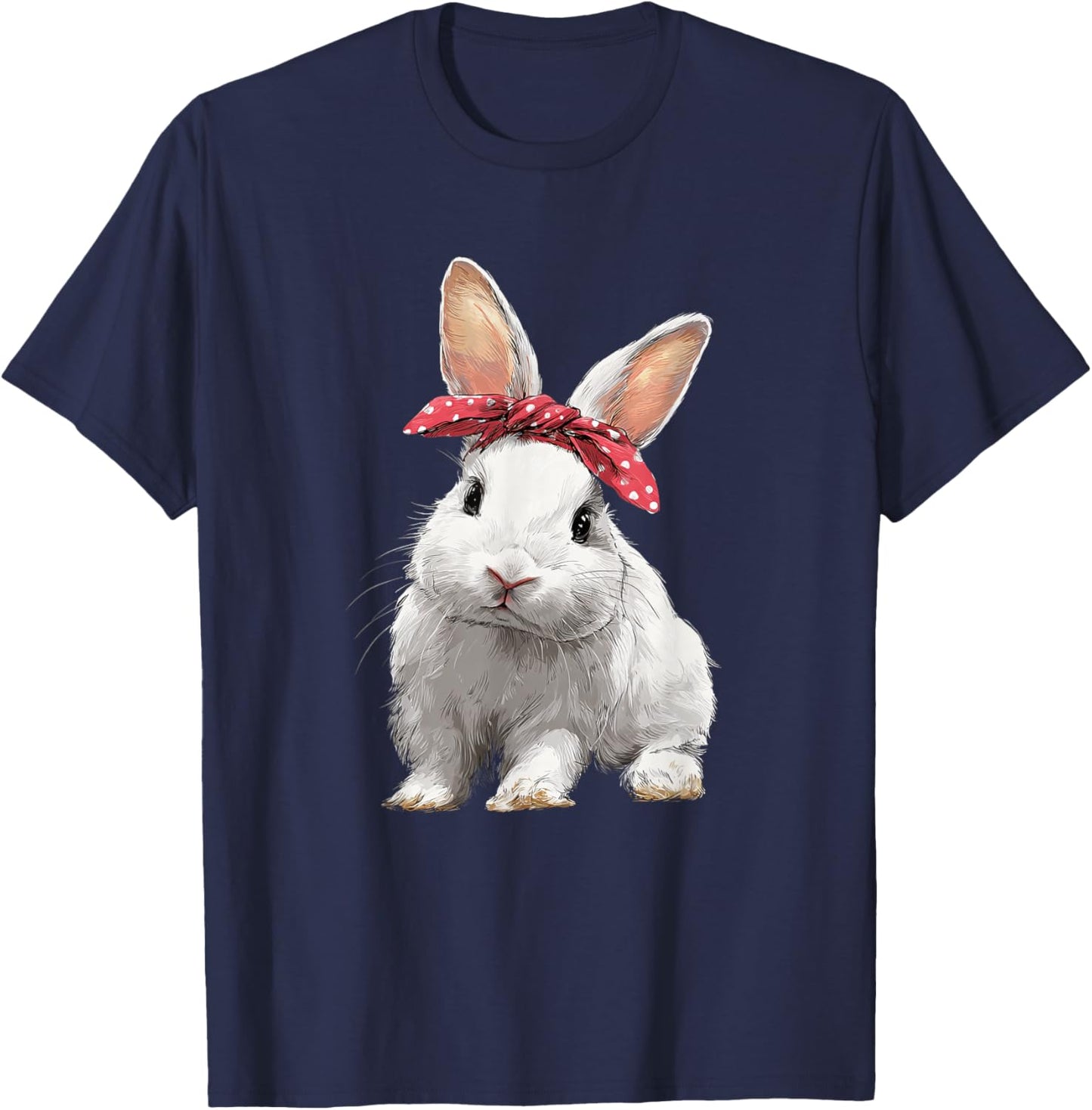 Cute Easter Bunny Rabbit Bow T-Shirt - T-Shirt | Navy