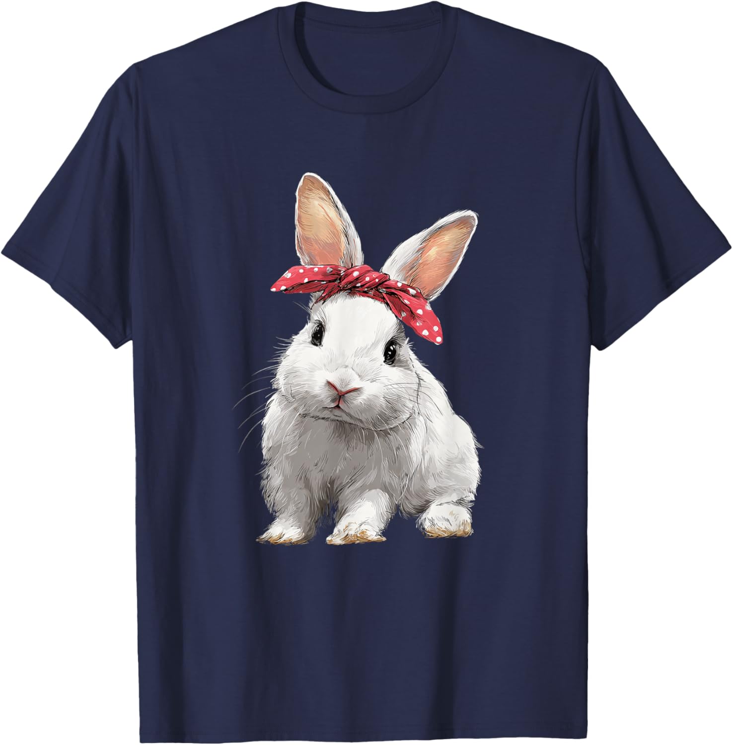 Cute Easter Bunny Rabbit Bow T-Shirt - T-Shirt | Navy