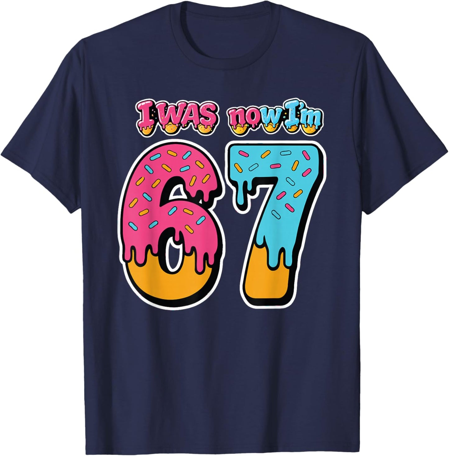 Blue I was 6 Now I'm 7 Birthday Boy Bday T-Shirt - T-Shirt | Navy