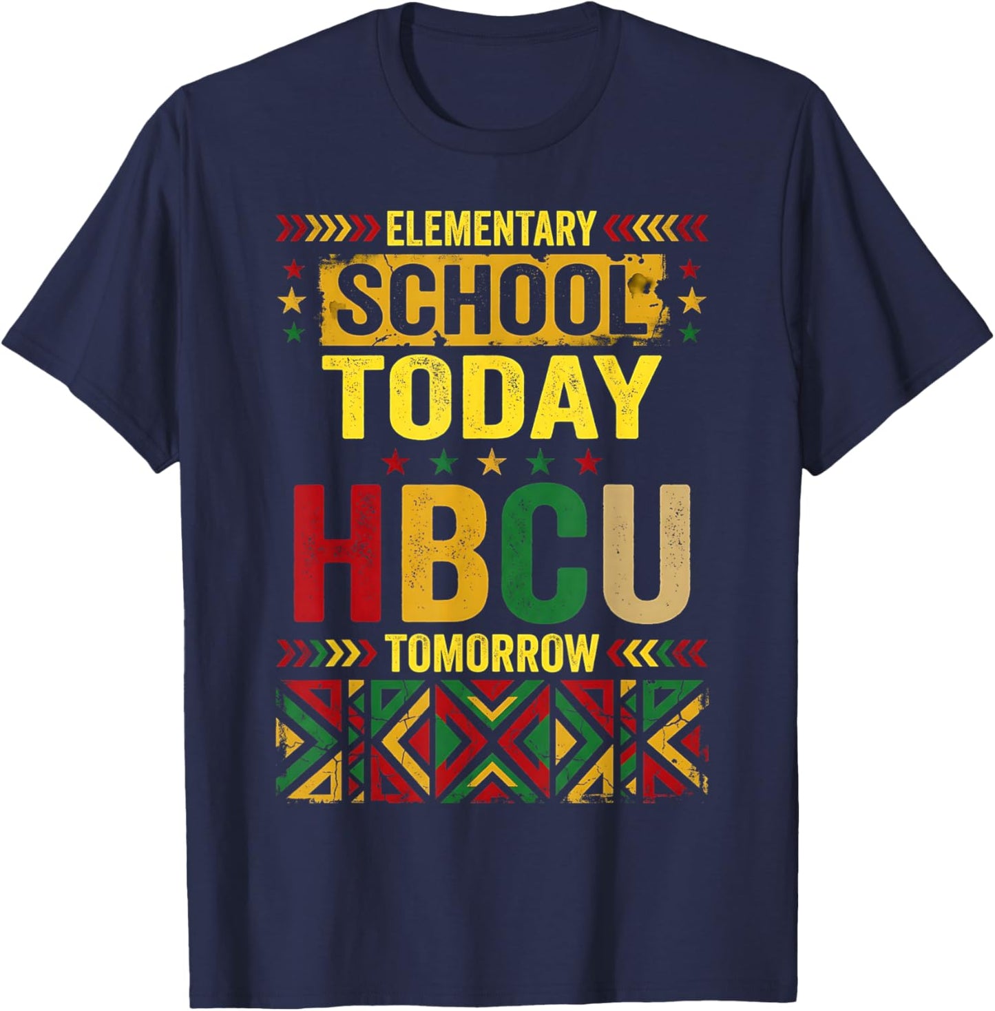 Elementary School Today HBCU Tomorrow Africa Map Afro Kids T-Shirt - T-Shirt | Navy