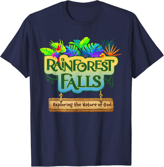Rainforest Falls Exploring The Nature of God VBS 2026 T-Shirt - T-Shirt | Navy