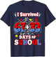 Spider Happy 100th Day of School I Survived 100 Days 67 Meme T-Shirt - T-Shirt | Navy