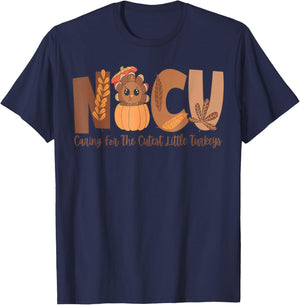 NICU Nurse Caring for The Cutest Little Turkeys T-Shirt - T-Shirt | Navy
