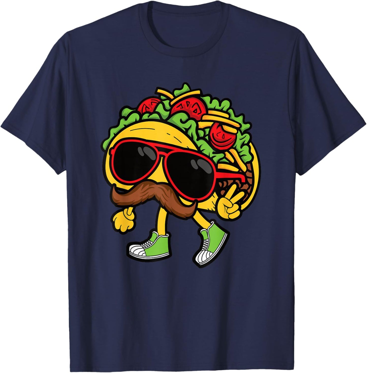 Cool Taco Lover Funny Mexican Food Men Boys Kids T-Shirt - T-Shirt | Navy