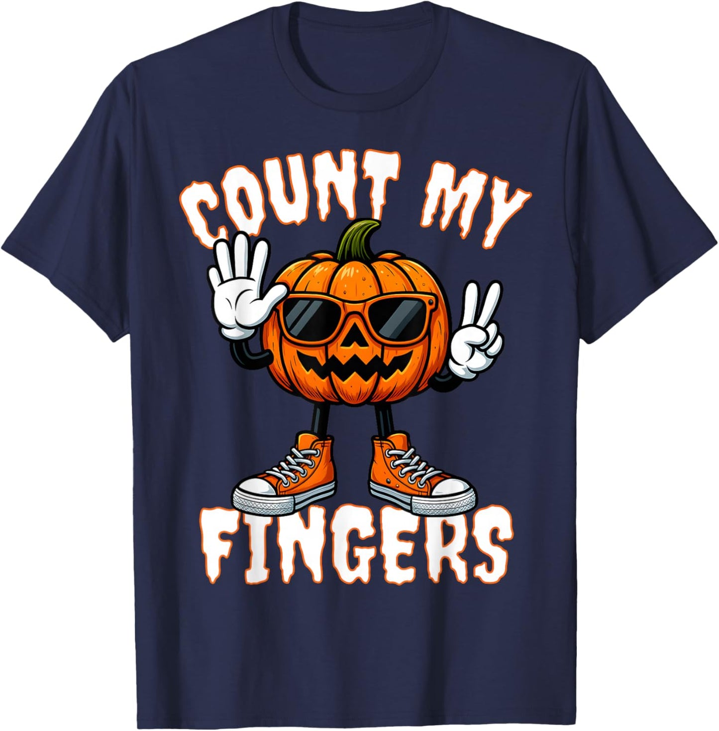67 Halloween Pumpkin Funny Brainrot Meme Kids Six Seven Boys T-Shirt - T-Shirt | Navy