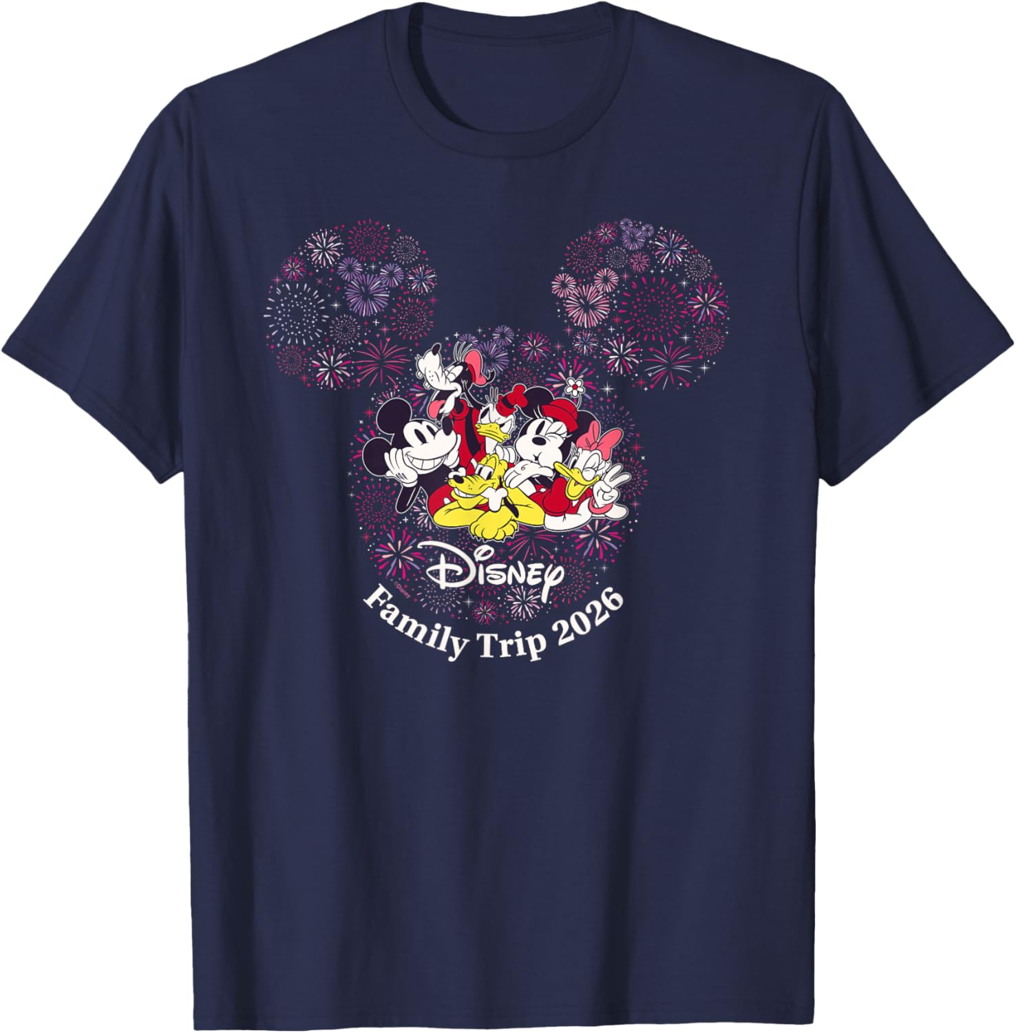 Disney Fireworks Family Trip 2026 Valentine's Day Vacation T-Shirt - T-Shirt | Navy