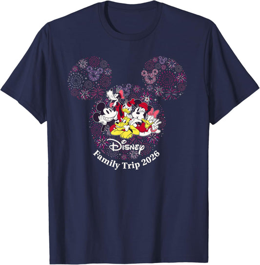 Disney Fireworks Family Trip 2026 Valentine's Day Vacation T-Shirt - T-Shirt | Navy