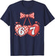 Cute 67 Hearts Number Six Seven Valentines Day Love T-Shirt - T-Shirt | Navy