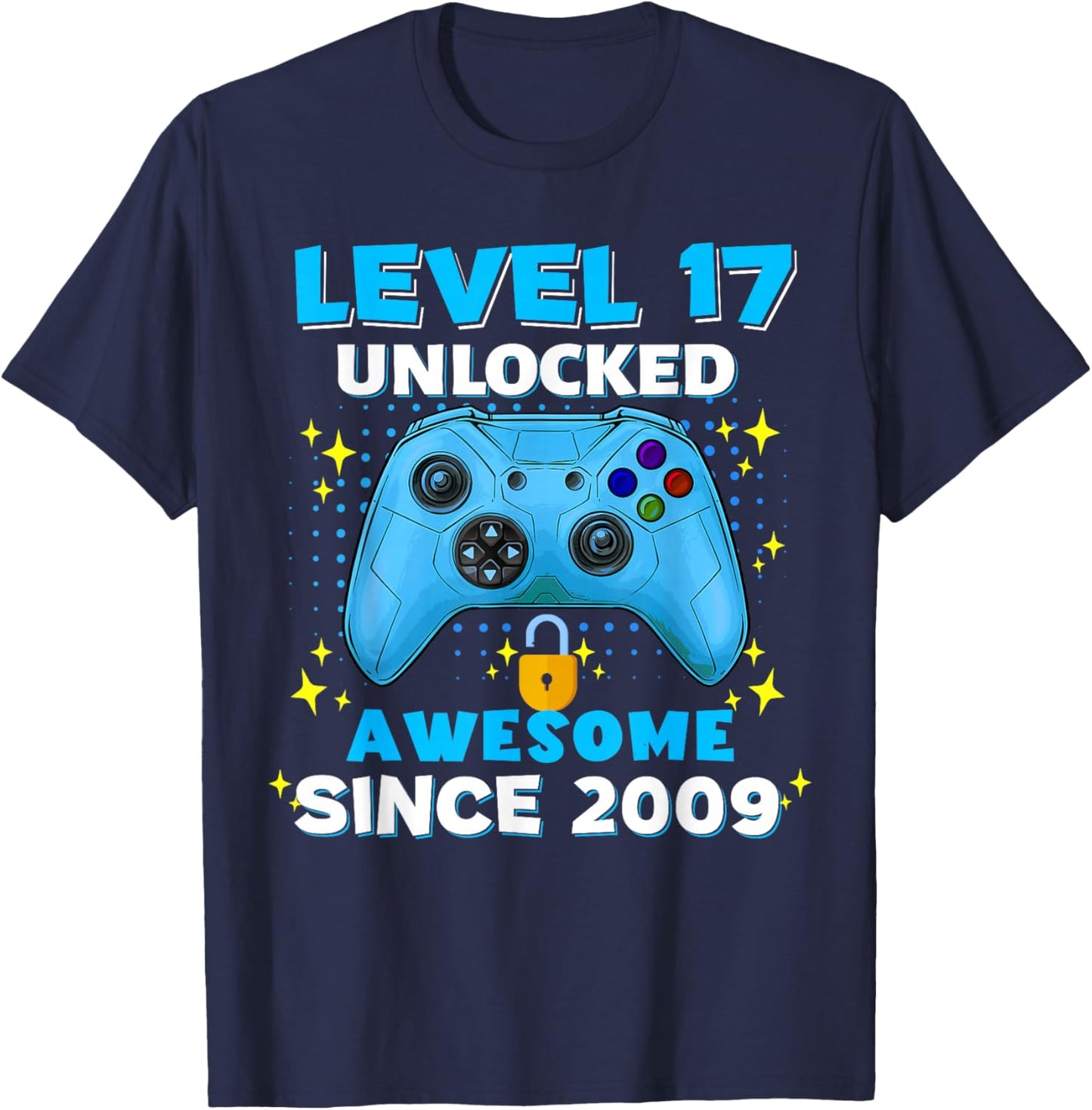 17th Birthday for Boys 17 Years Birthday Kids Gifts T-Shirt - T-Shirt | Navy