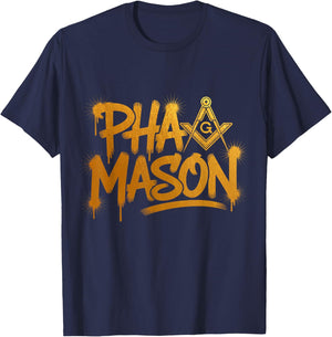 Prince Hall PHA Mason Graffiti Street Style T-Shirt - T-Shirt | Navy