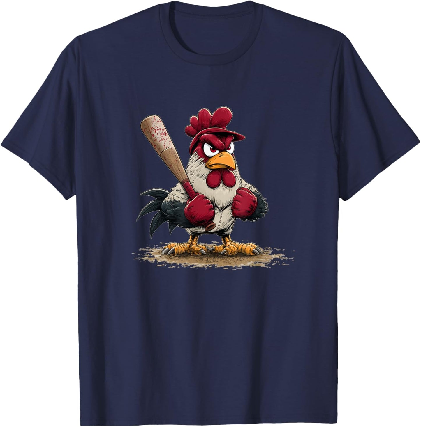 Nice Sport Rooster Look for Baseball and Bat Lovers T-Shirt - T-Shirt | Navy
