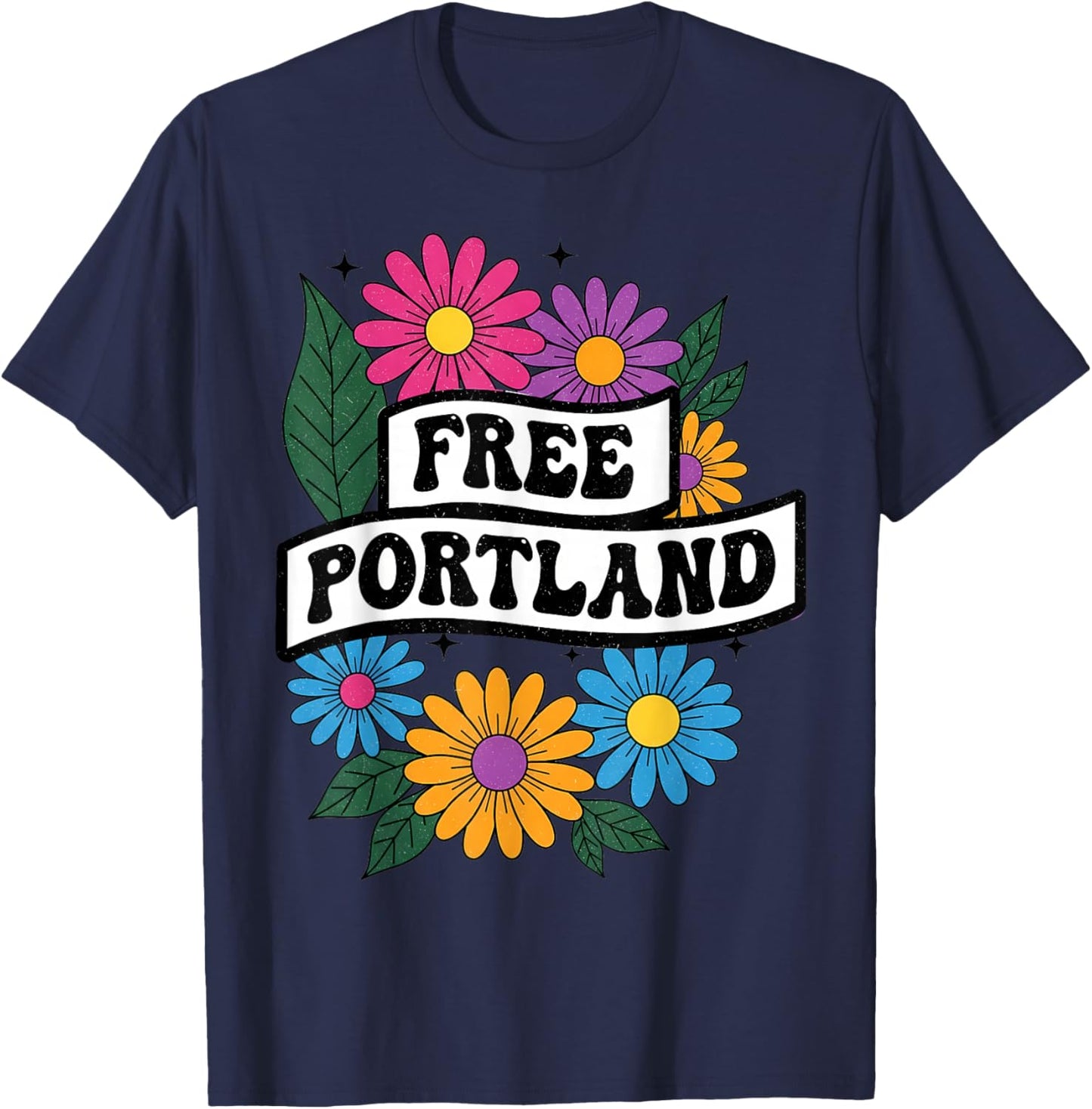 No Kings No Hands On Free Portland Pride Men Women T-Shirt - T-Shirt | Navy