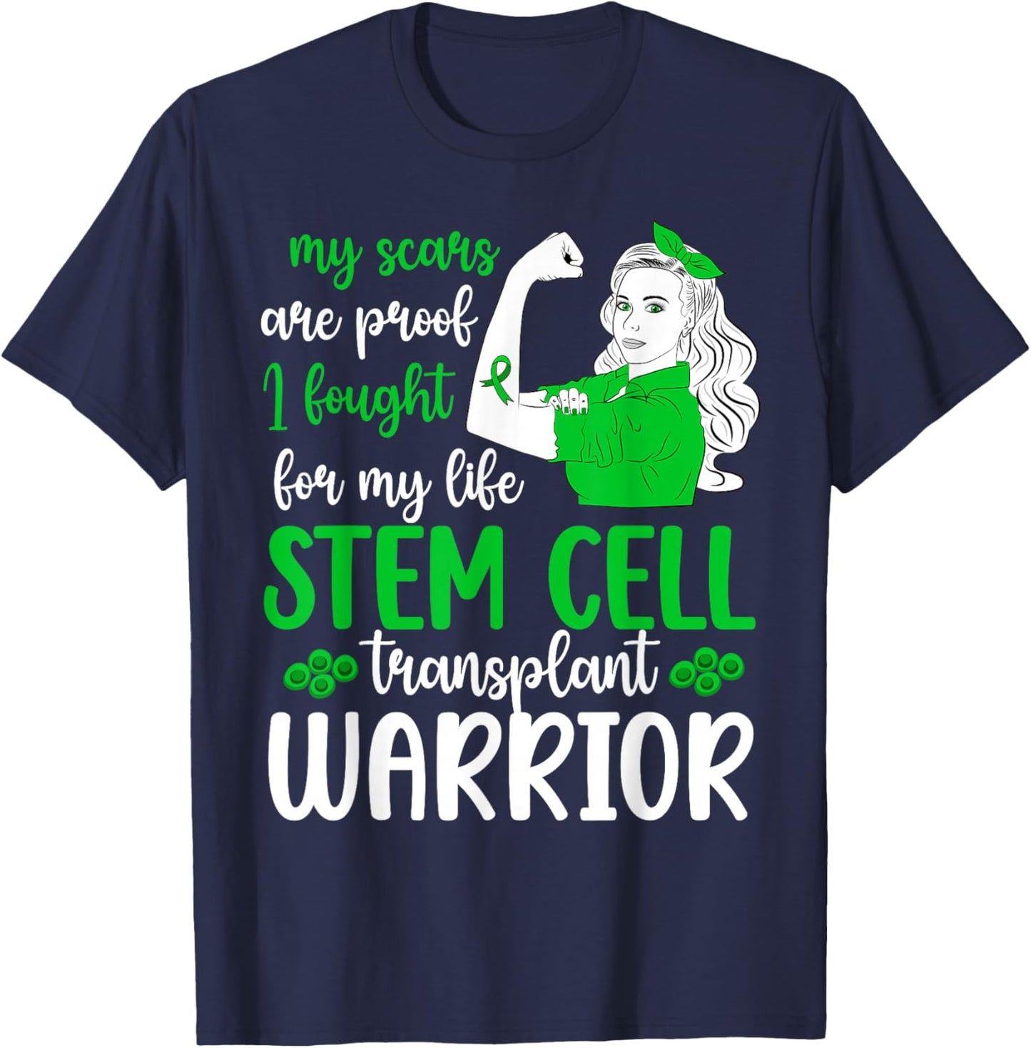 Stem Cell Transplant Warrior Stem Cell Transplant Surgery T-Shirt - T-Shirt | Navy