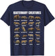 Quaternary Creatures Chart Pleistocene Megafauna Animals T-Shirt - T-Shirt | Navy