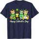St Patricks Day Funny Catricks Day for Cat Lover Women Girls T-Shirt - T-Shirt | Navy