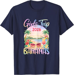Girls Trip 2026 Bahamas Beach Vacation T-Shirt - T-Shirt | Navy